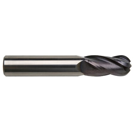 9mm Diameter 4-Flute Ball Nose Regular Length TiAlN Coated Carbide End Mill